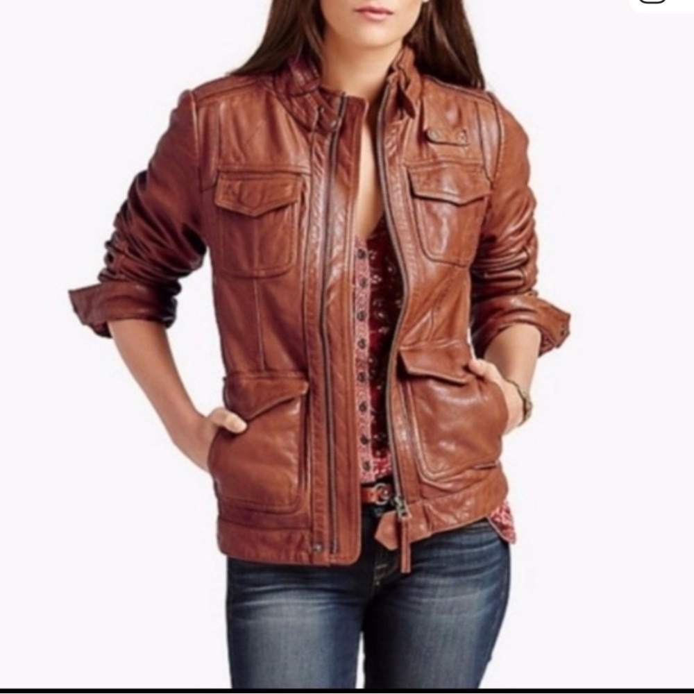 Lucky Brand Tan Leather Jacket